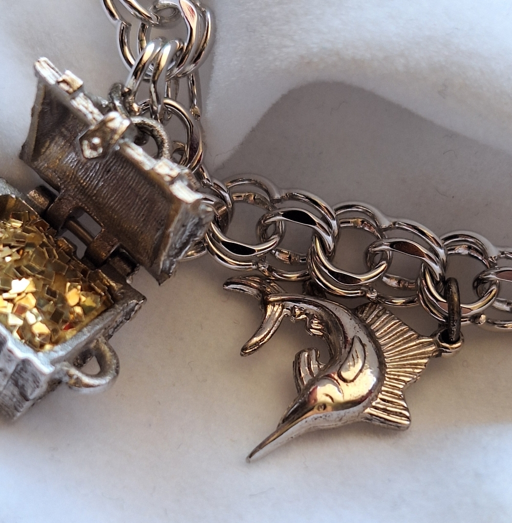 ELCO Nautical Sterling Silver Charm Bracelet 50s-60s - Picture 4 of 12